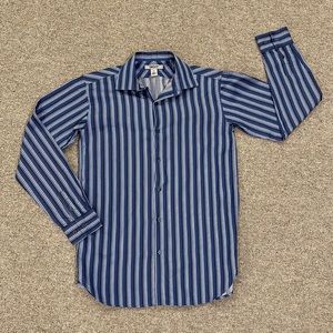 DKNY BOYS SIZE 16 COTTON STRIPED BUTTON UP SHIRT